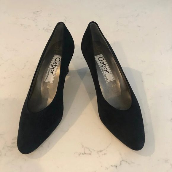 Gabor International Leather Blue Suede Shoes w 2.5" Heels Sz 6.5 US NWOT - Picture 2 of 13